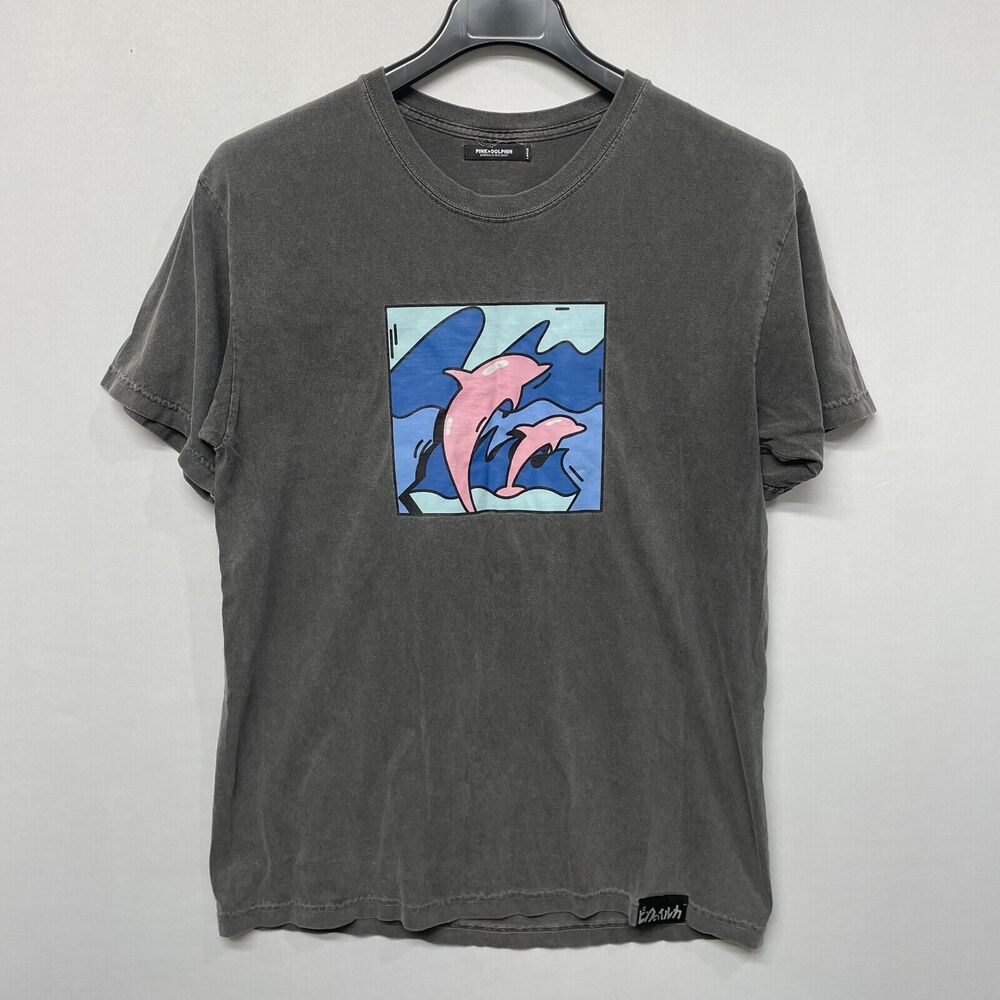 Pink + Dolphin Men Short Sleeve T-Shirt Tee Top Size Large B328 -14